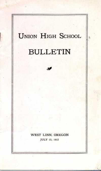 1923 Union High Bulletin 