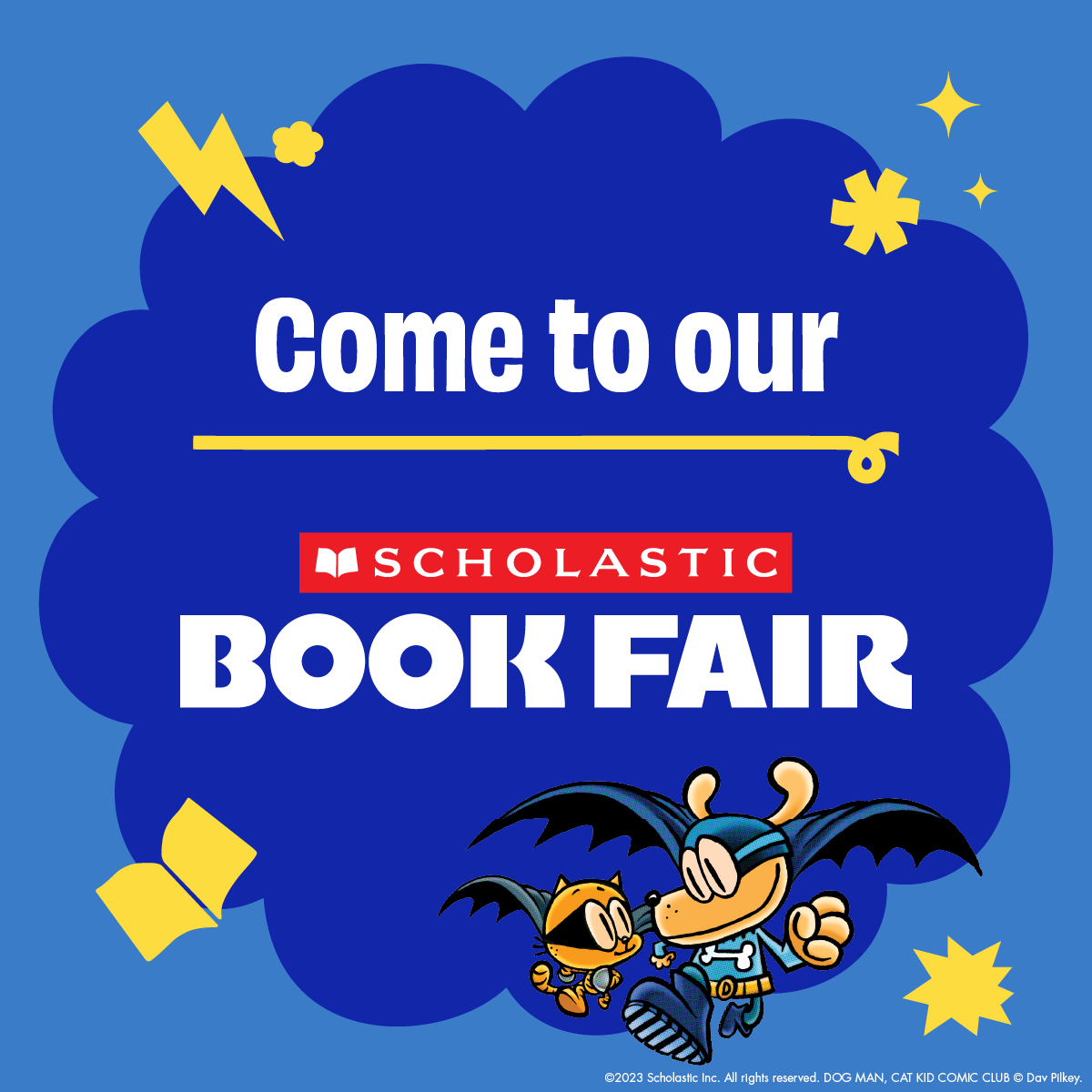  Come to our Book Fair sign