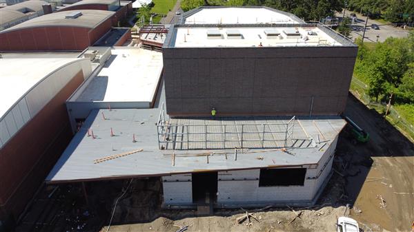 Drone photo of new auditorium